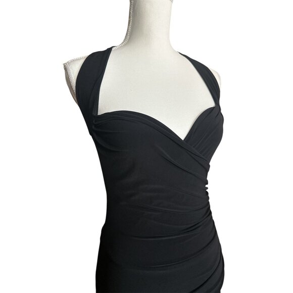 Norma Kamali Cayla Side Drape Gown in Black XSmall New Womens Long Dress - Picture 7 of 14